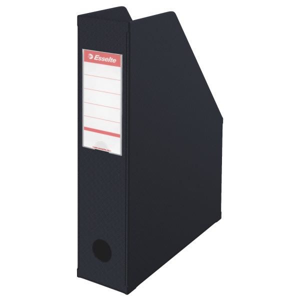 Esselte VIVIDA Stehsammler – für A4, 1 Fach, Rückenbreite 72 mm, Hartpappe, schwarz, B 72 × H 318 × T 242 mm