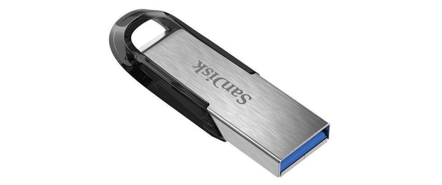 SanDisk Ultra Flair USB-Stick 16 GB – USB-A 3.2 Gen 1, 130/10 MB/s, AES-128, ohne Deckel, Silber