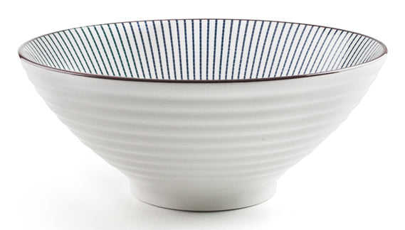 Ibili Nudelsuppenschale Hakata – 4-teiliges Set, 1,2 l, Ø 20,7 cm, Porzellan, spülmaschinenfest