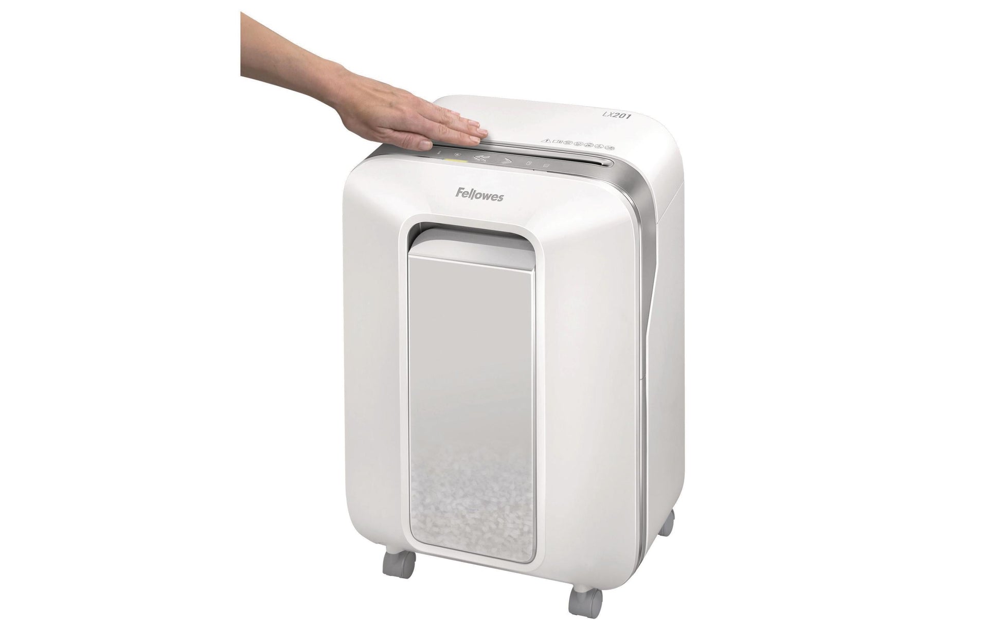 Fellowes Powershred LX201 – Aktenvernichter, DIN P-5, Mikroschnitt 2 × 12 mm, 12 Blatt, 22 l, A4
