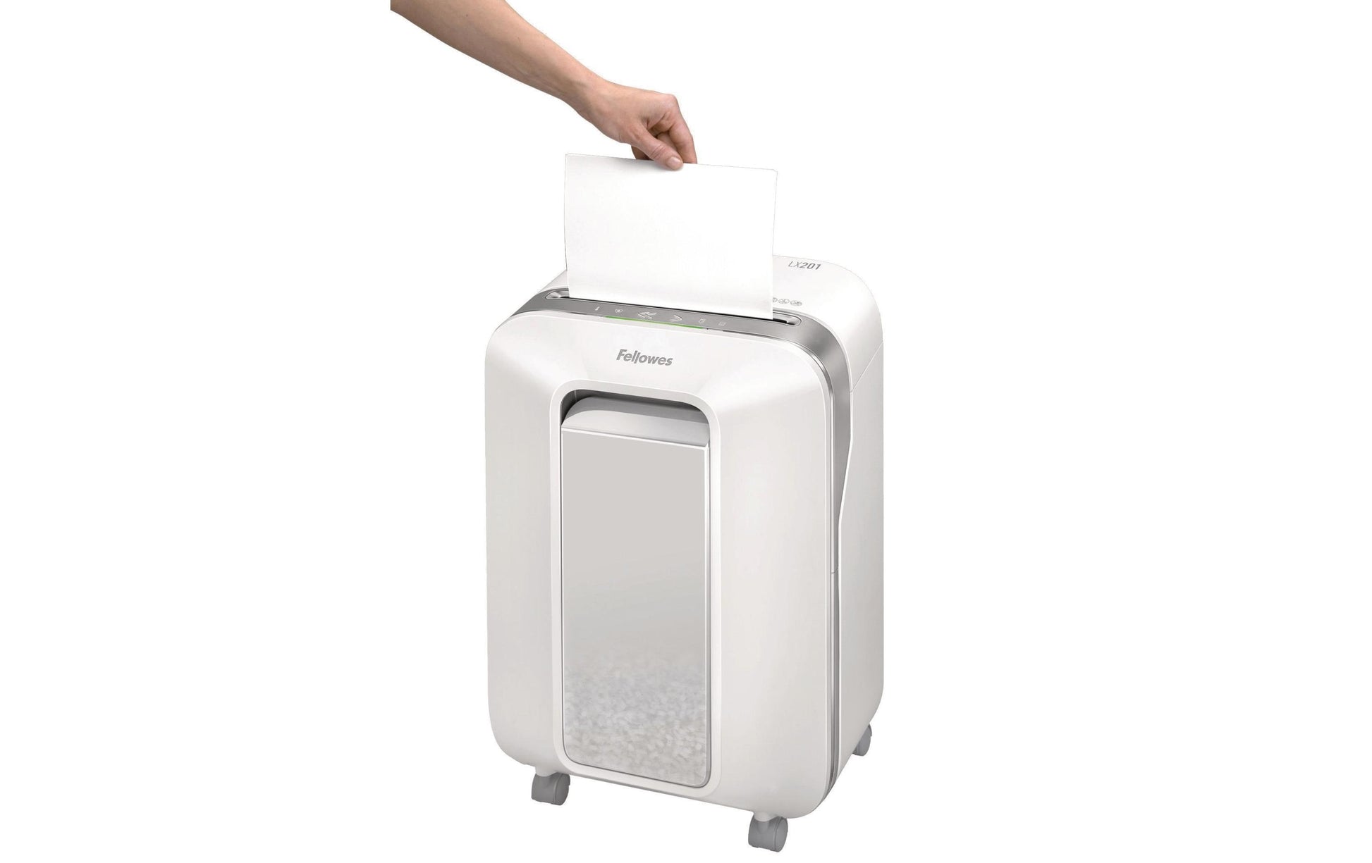 Fellowes Powershred LX201 – Aktenvernichter, DIN P-5, Mikroschnitt 2 × 12 mm, 12 Blatt, 22 l, A4