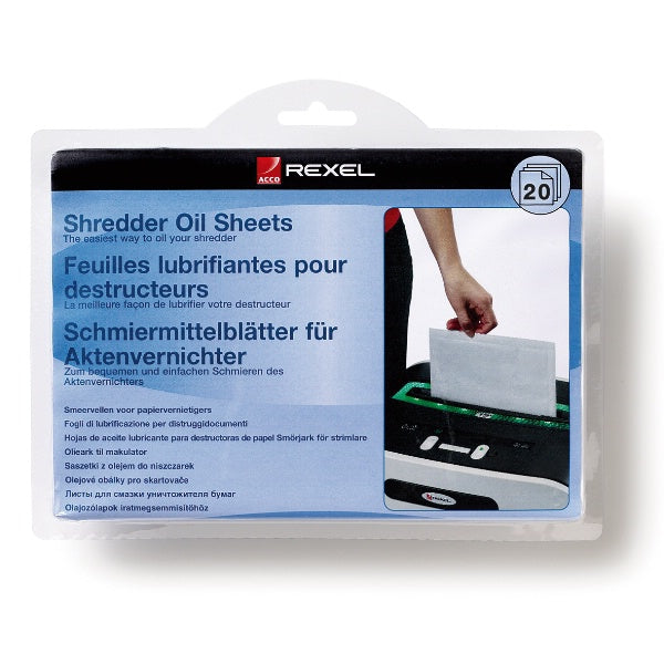 Rexel Aktenvernichter-Ölblätter – 20 Stk., 222 × 180 mm