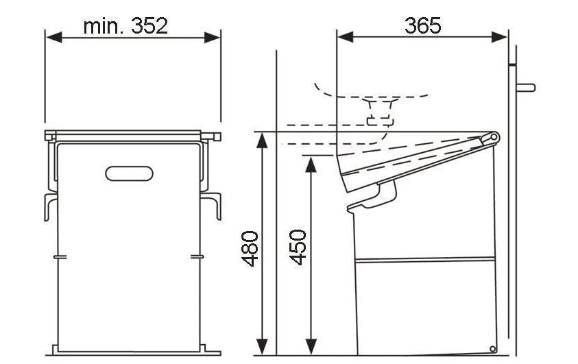 Müllex Papierkorb SINGLE – 35 l – rechteckig – schwarz
