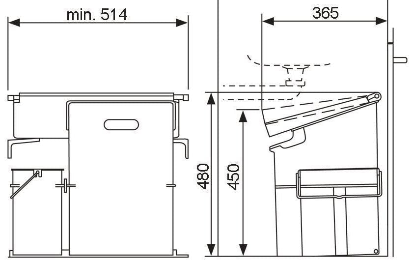 Müllex Systempapierkorb COMPO – 35 l – rechteckig – 2-fach – grün
