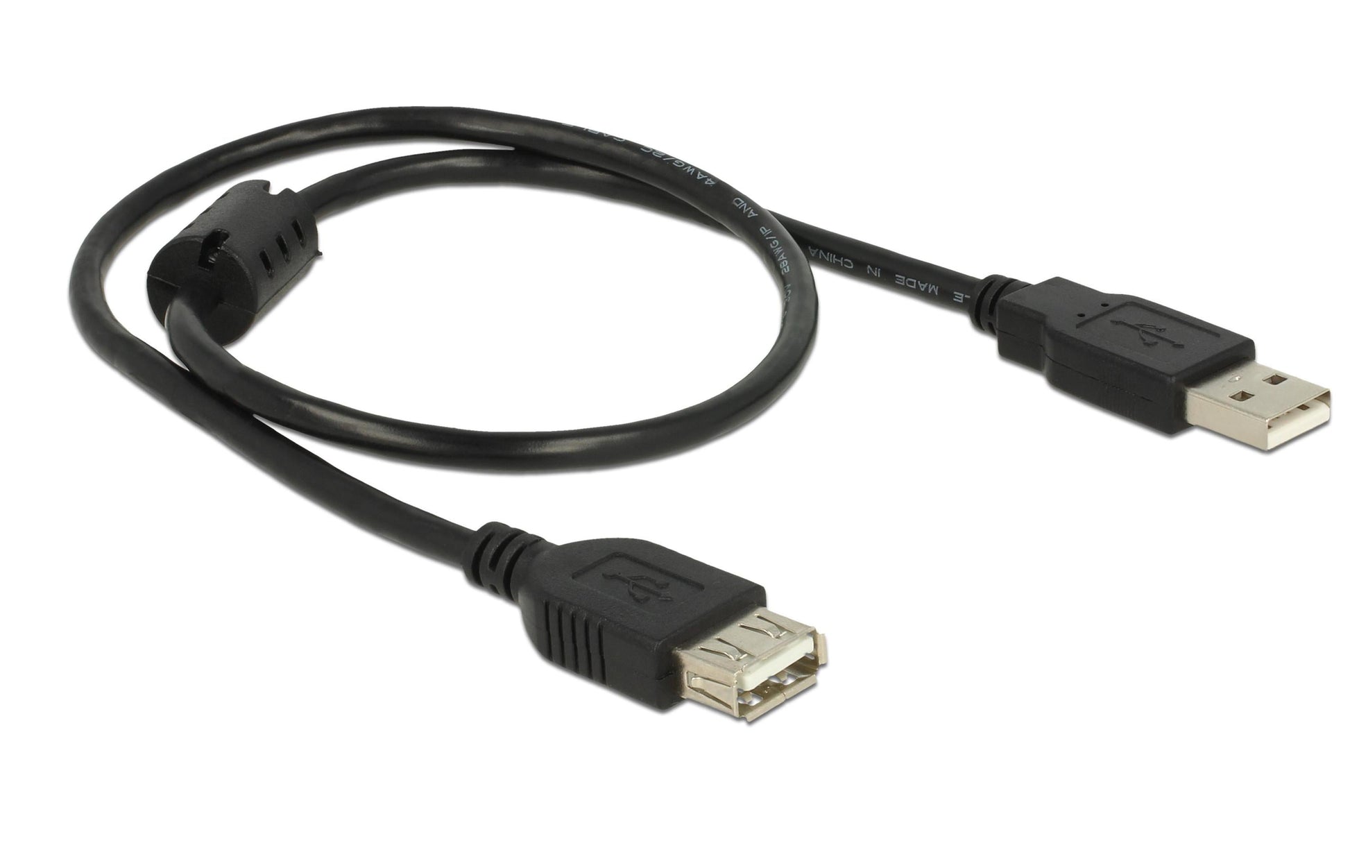 DeLOCK USB-A Verlängerungskabel (Stecker auf Buchse) – USB 2.0 (480 Mbit/s) – 0,5 m – Schwarz