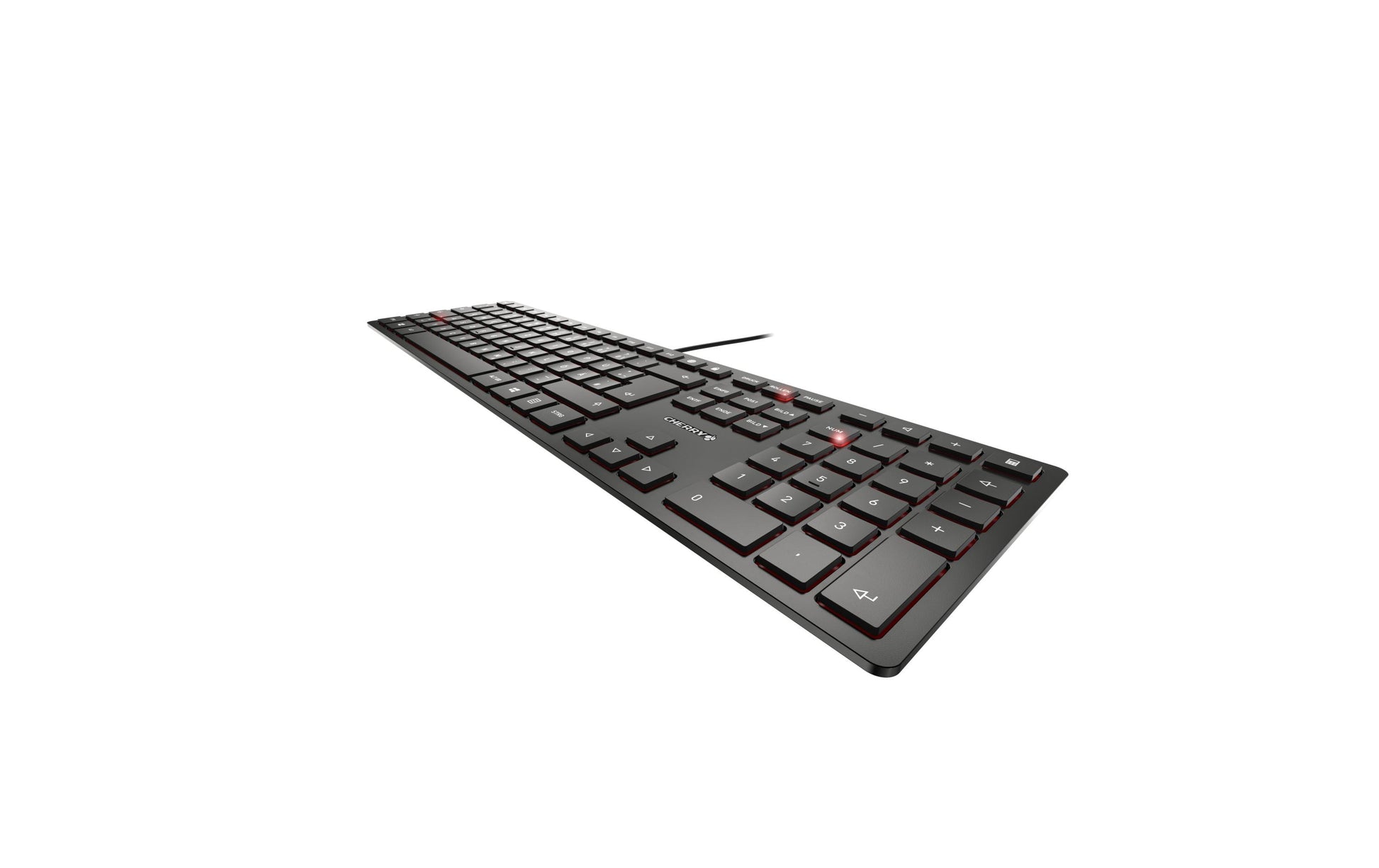 CHERRY KC 6000 SLIM – Tastatur, kabelgebunden (USB-A), CH-Layout (DE-CH), Fullsize (mit Ziffernblock), schwarz