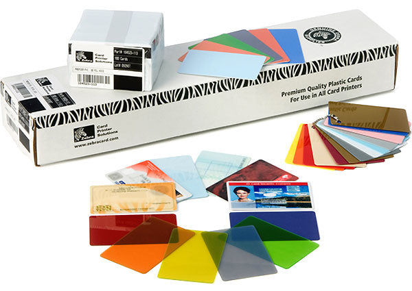 Zebra Karten 85 × 54 mm, PVC, blau – 500 Karten