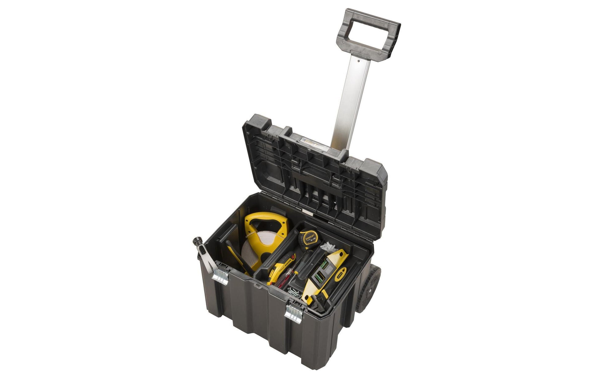 Stanley Werkzeugkasten FatMax TSTAK Mobile, 410 × 440 × 630 mm, schwarz, Teleskopgriff, 2 Rollen