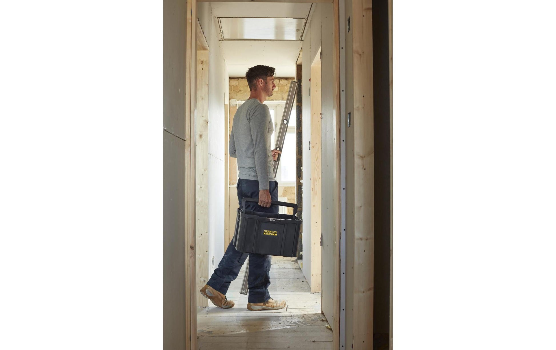 Stanley Fatmax – Werkzeugtrage TSTAK, 320 × 440 × 280 mm, schwarz, mit Tragegriff, wasserfest
