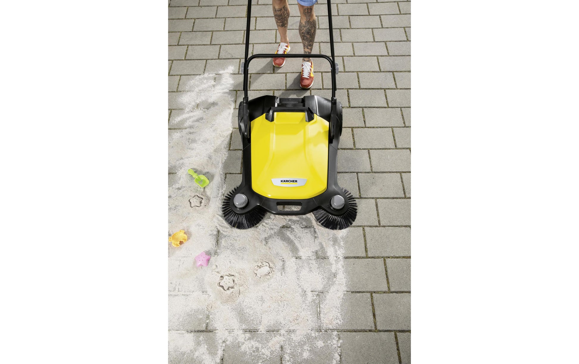Kärcher Kehrmaschine S 6 Twin – 86 cm Arbeitsbreite, manuell, 38 l Auffangbehälter, gelb