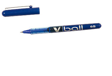 Pilot V-Ball – dokumentenechter Tintenroller mit Kappe, 0,3 mm, blau