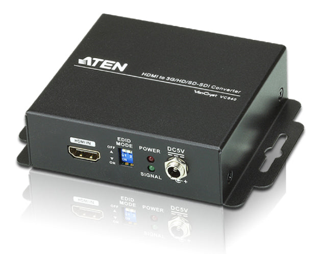ATEN VC840 HDMI zu 3G/HD/SD-SDI Konverter – 2× SDI-Ausgang, bis 90 m (3G), 8-Kanal-Audio – Schwarz