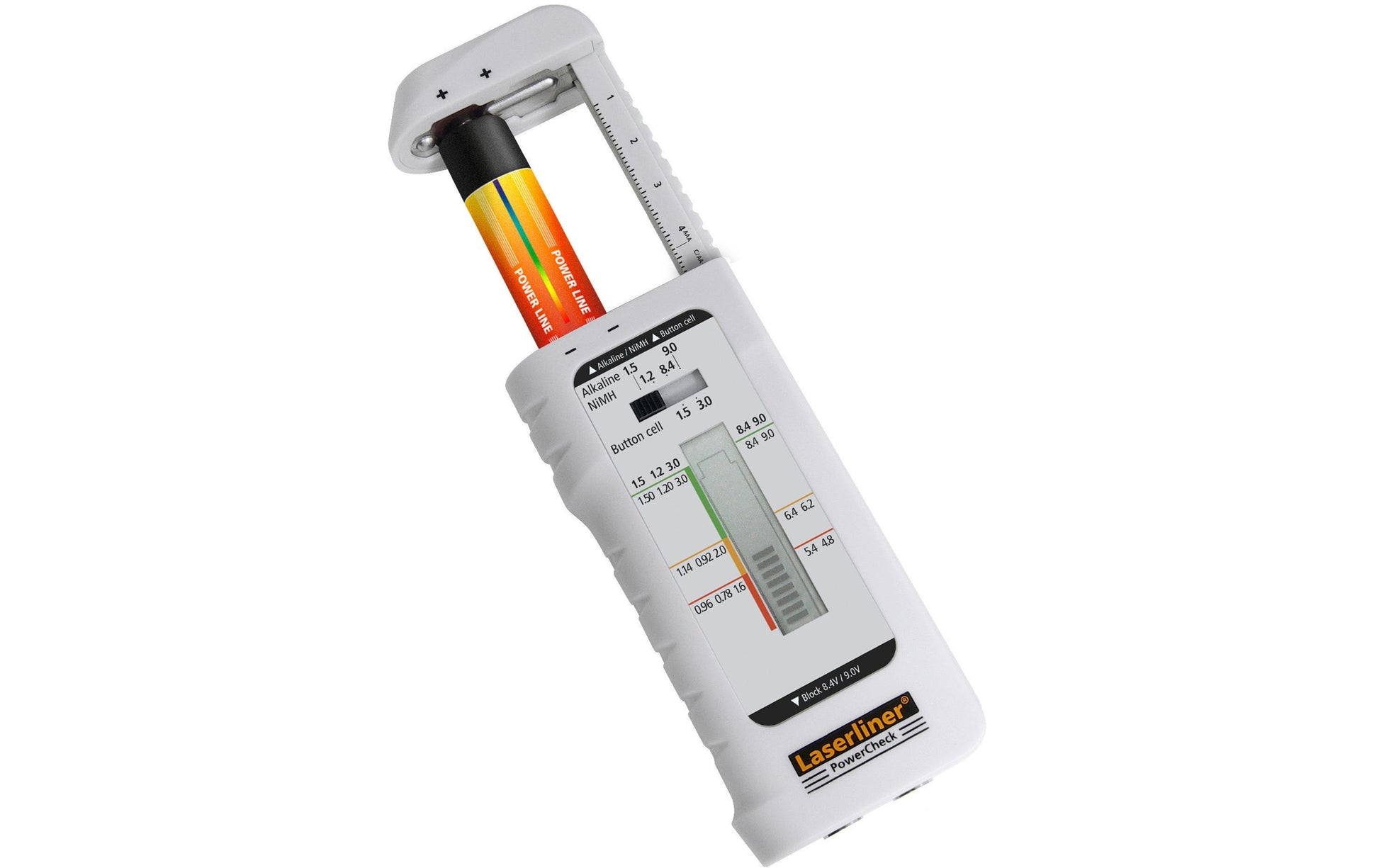 Laserliner PowerCheck – Batterietester – Display, für AA/AAA/C/D/9 V/Knopfzellen