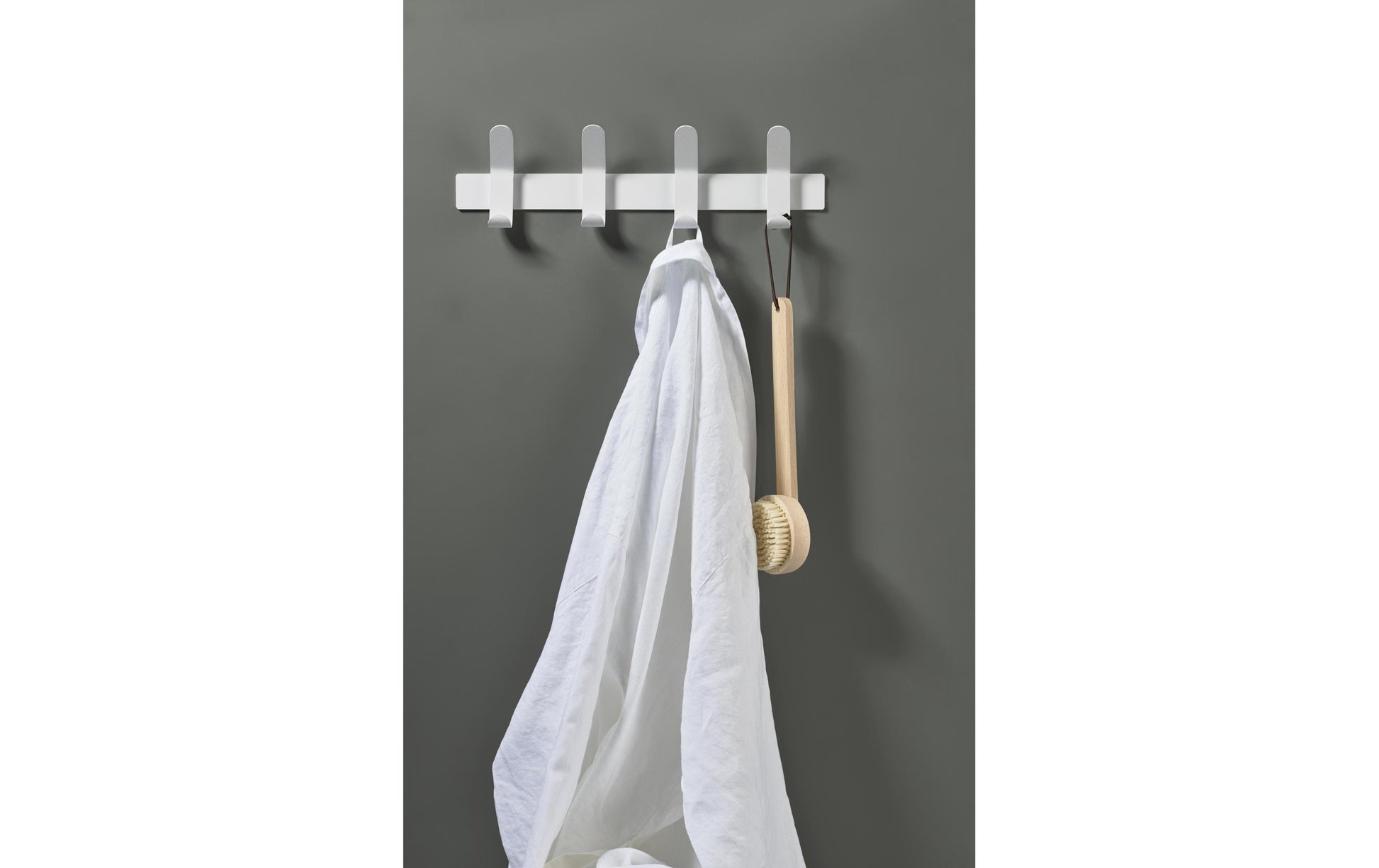 Zone Denmark Wandgarderobe 4 Haken – Stahl – Weiss – 400 × 110 × 50 mm