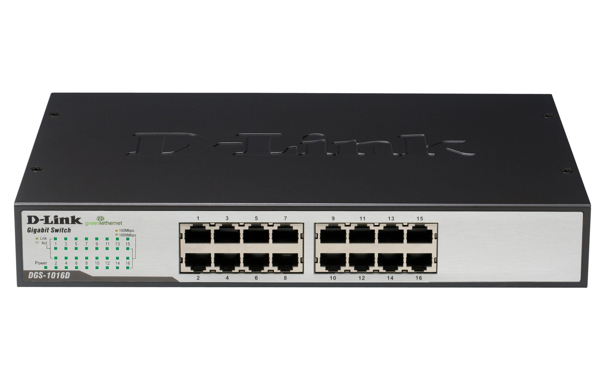 D-Link DGS-1016D – Switch (Unmanaged) – 16×GbE, 19" Rack