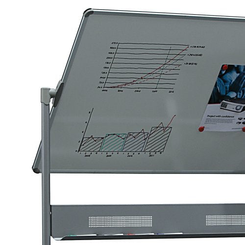 Nobo Whiteboard – 150 × 120 cm, lackierter Stahl, magnetisch, Alu-Rahmen, mit Ständer, beidseitig, drehbar
