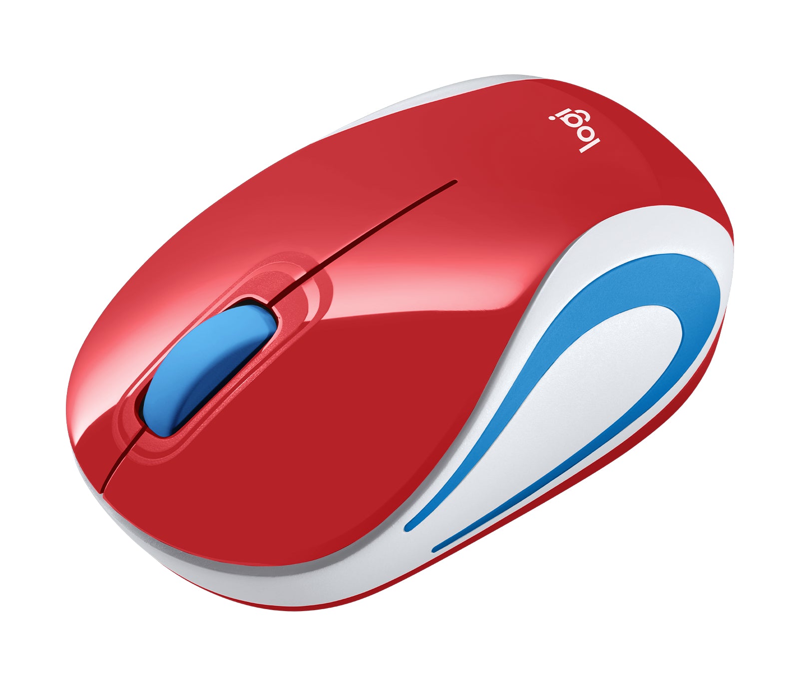 Logitech M187 Mini Maus – Maus – Kabellos (2,4 GHz), 1000 DPI, beidhändig, Rot