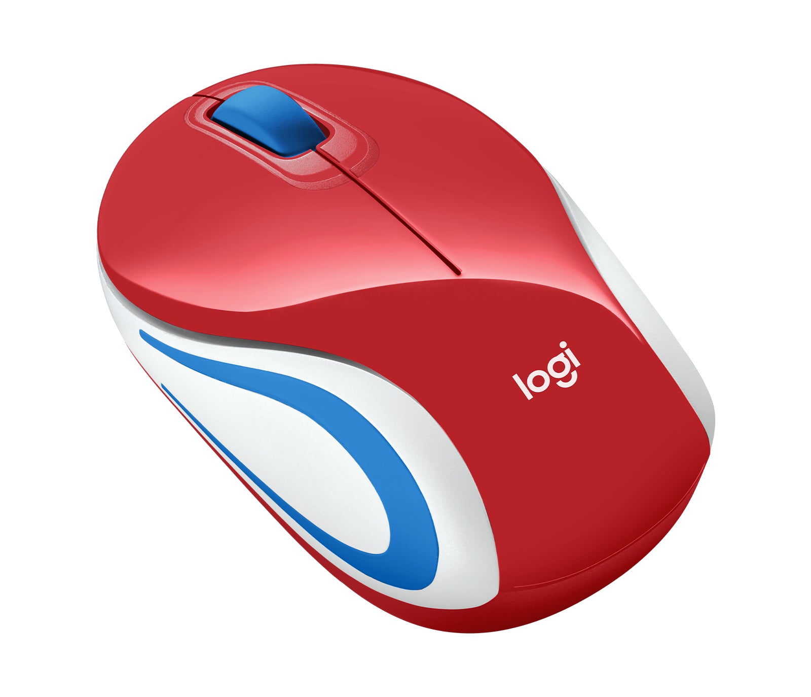 Logitech M187 Mini Maus – Maus – Kabellos (2,4 GHz), 1000 DPI, beidhändig, Rot