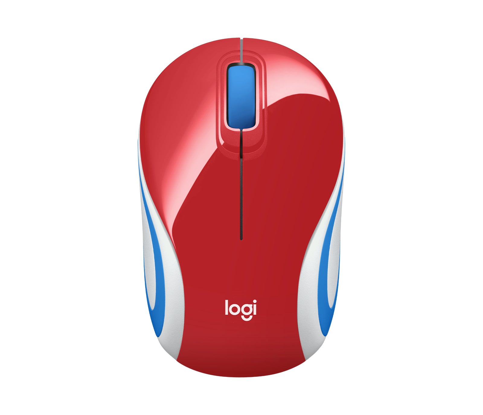 Logitech M187 Mini Maus – Maus – Kabellos (2,4 GHz), 1000 DPI, beidhändig, Rot