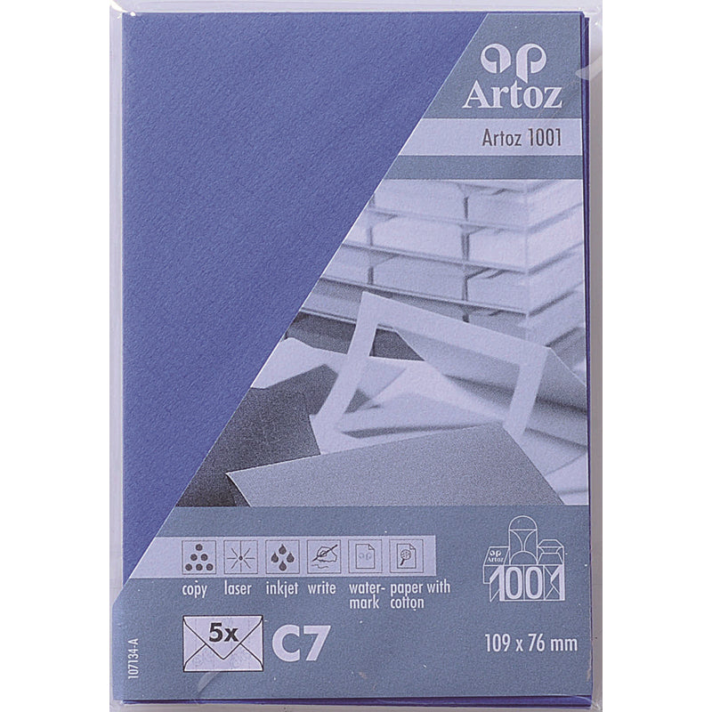 Artoz Couvert C7, ohne Fenster, selbstklebend, blau, 100 g/m²