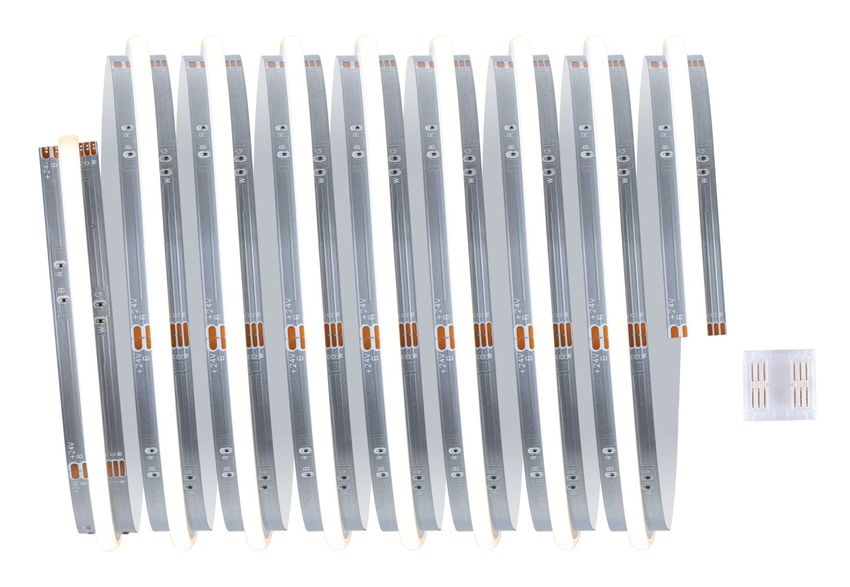 Paulmann LED-Strip MaxLED1000 – 2,5 m, 2595 lm, 24 W, RGBW, dimmbar, silber