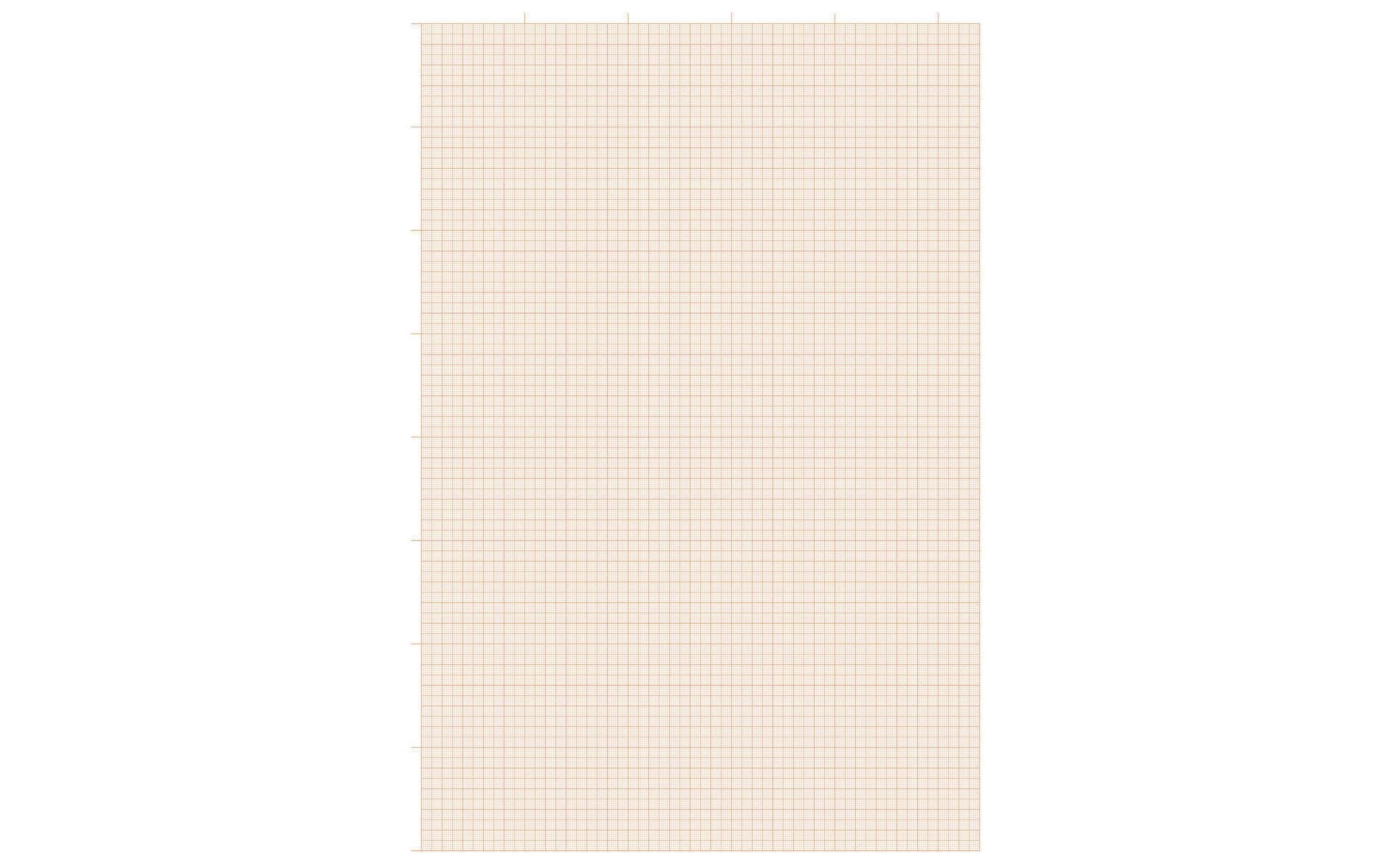 Folia Millimeterpapier-Block A3 – Rotes Netz, einseitig, 80 g/m², 25 Blatt