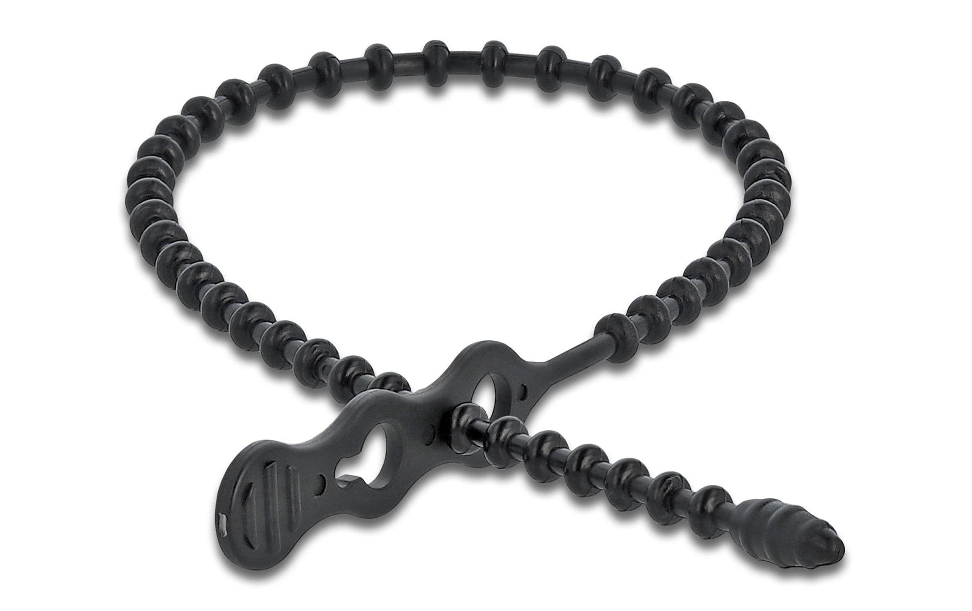 DeLOCK Kabelbinder mit Perlen, 4,5 mm × 0,31 m, schwarz, 10 Stück
