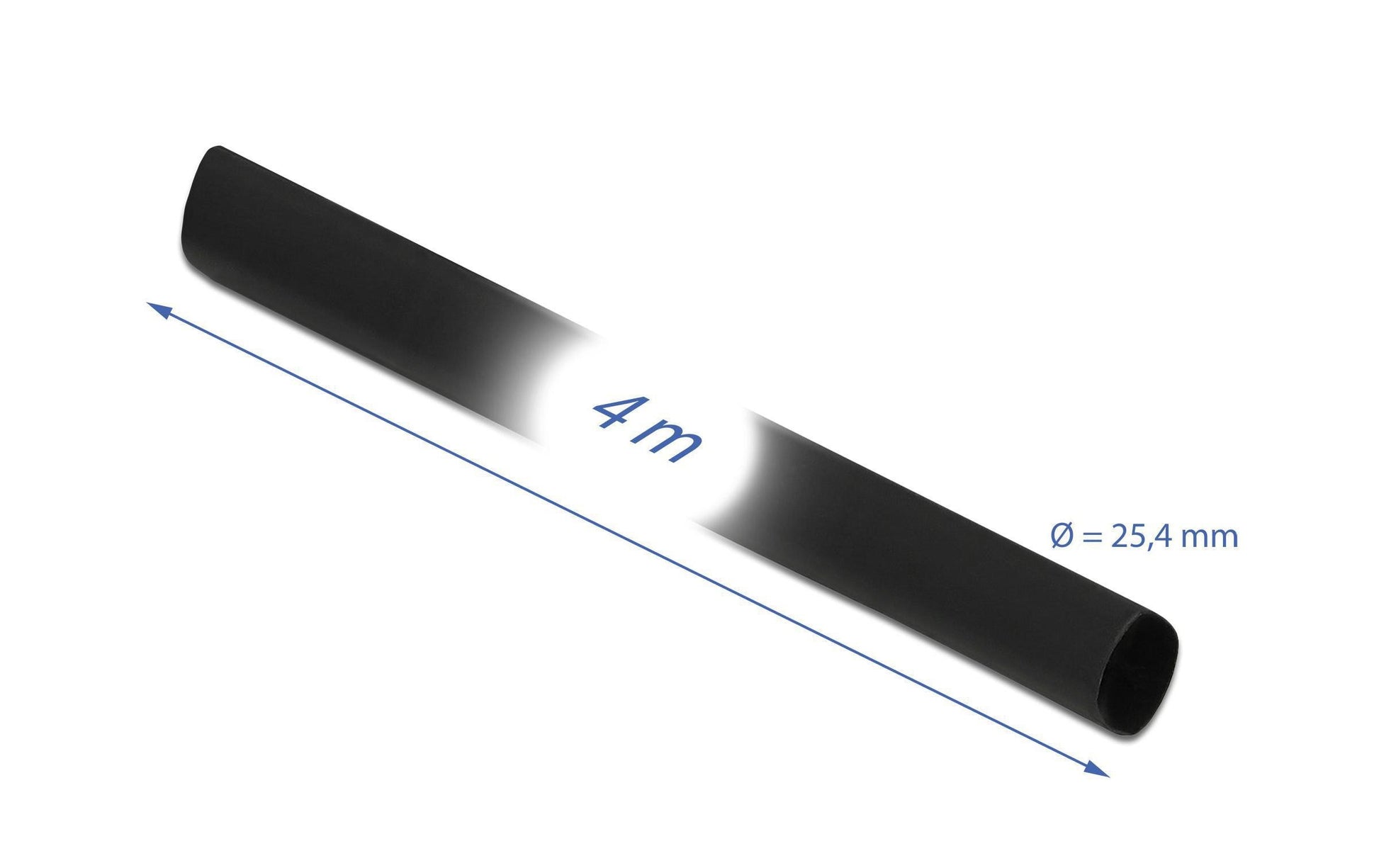 DeLOCK Schrumpfschlauch-Set, Ø 25,4 mm × 4 m – Schwarz