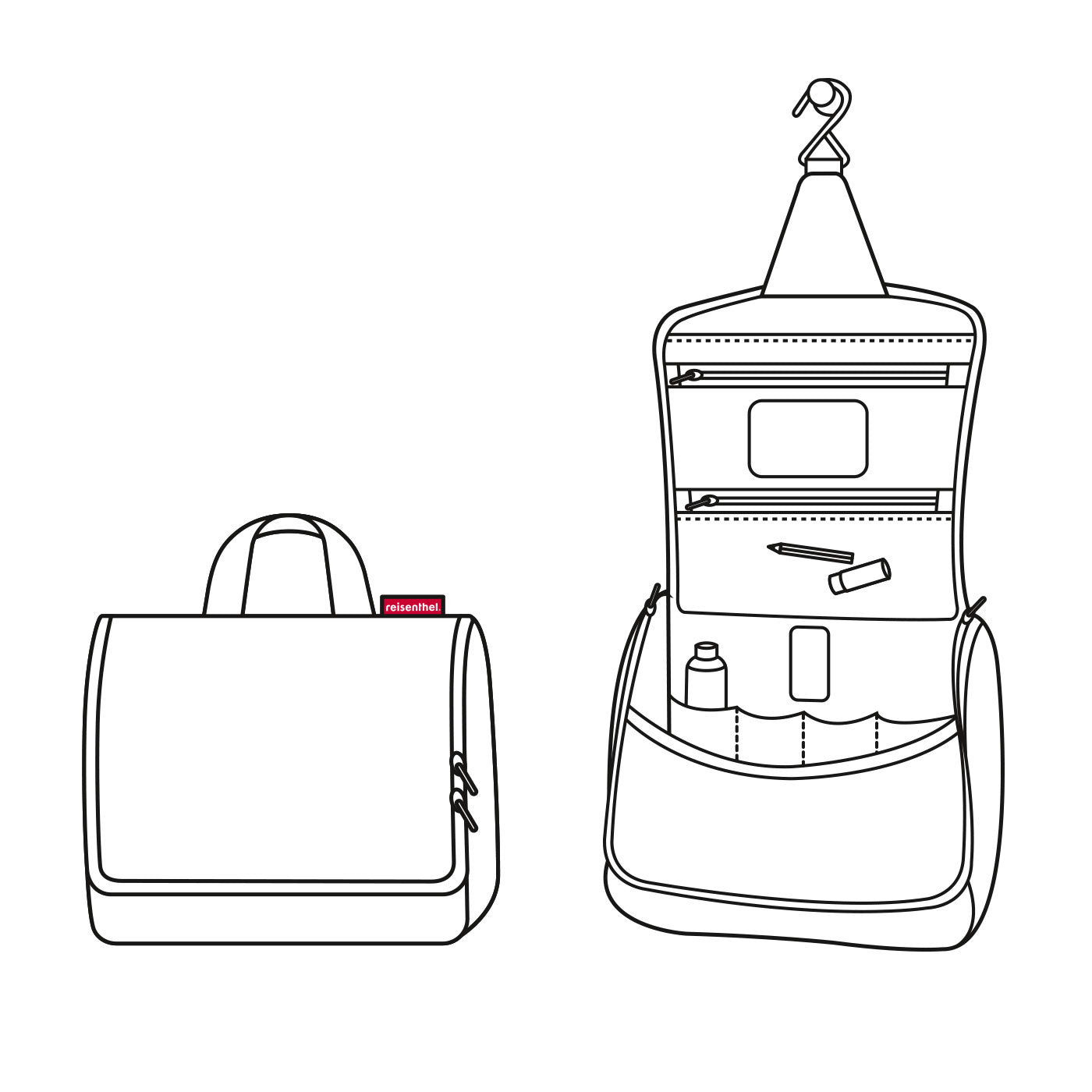 Reisenthel Kosmetiktasche Toiletbag – Wasserfest, Reissverschluss, Aufhängbar – 3 l – Schwarz