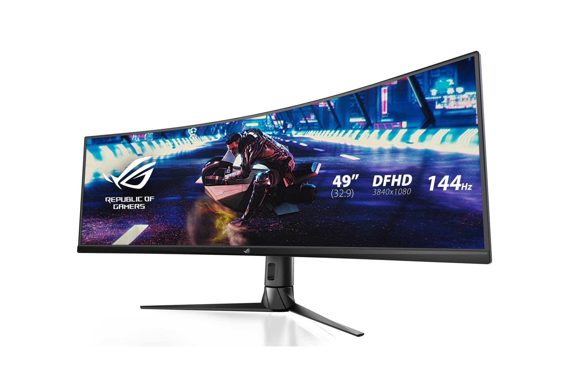 ASUS ROG Strix XG49VQ – Monitor, 49", VA, 144 Hz, 450 cd/m², Gebogen, VESA 100 × 100, Schwarz