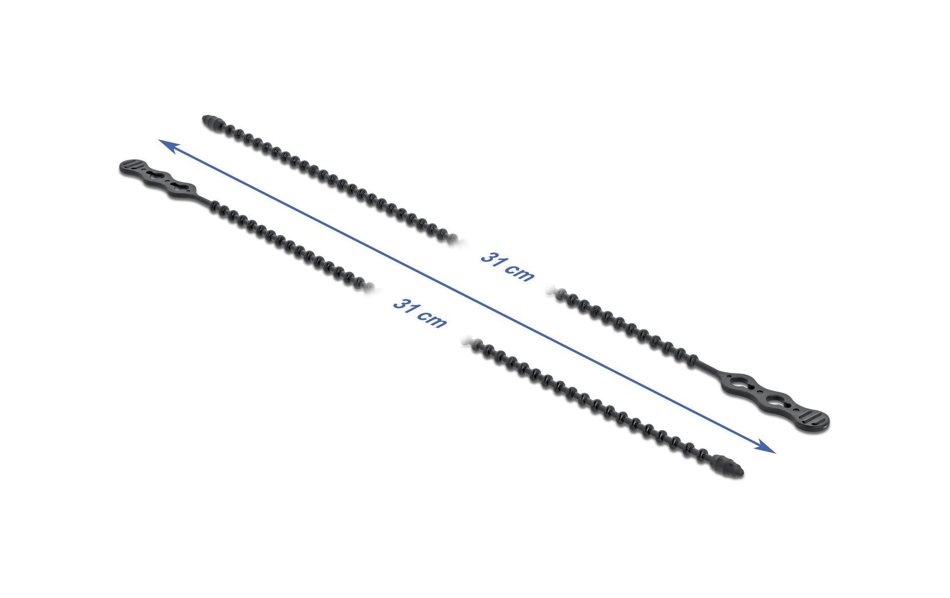 DeLOCK Kabelbinder mit Perlen, 4,5 mm × 0,31 m, schwarz, 10 Stück