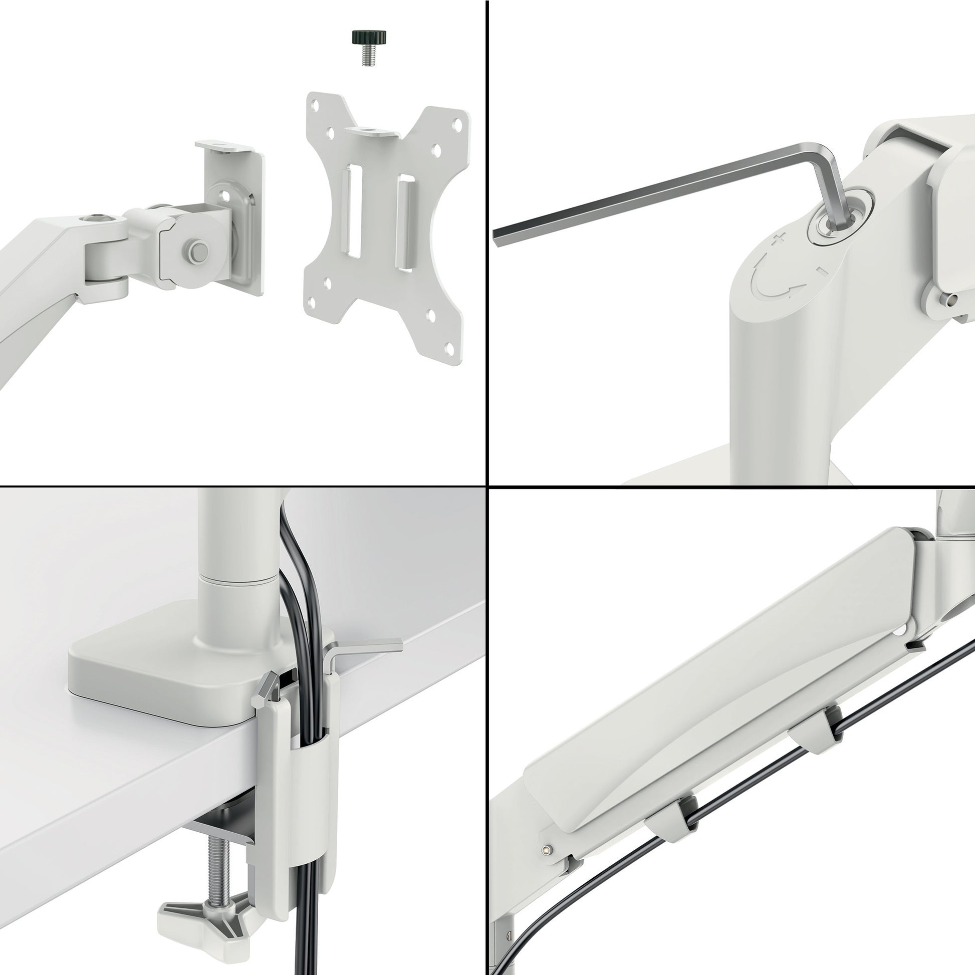 Leitz Ergo – Monitorarm – bis 32", VESA 100 × 100 mm, 9 kg, höhenverstellbar, hellgrau