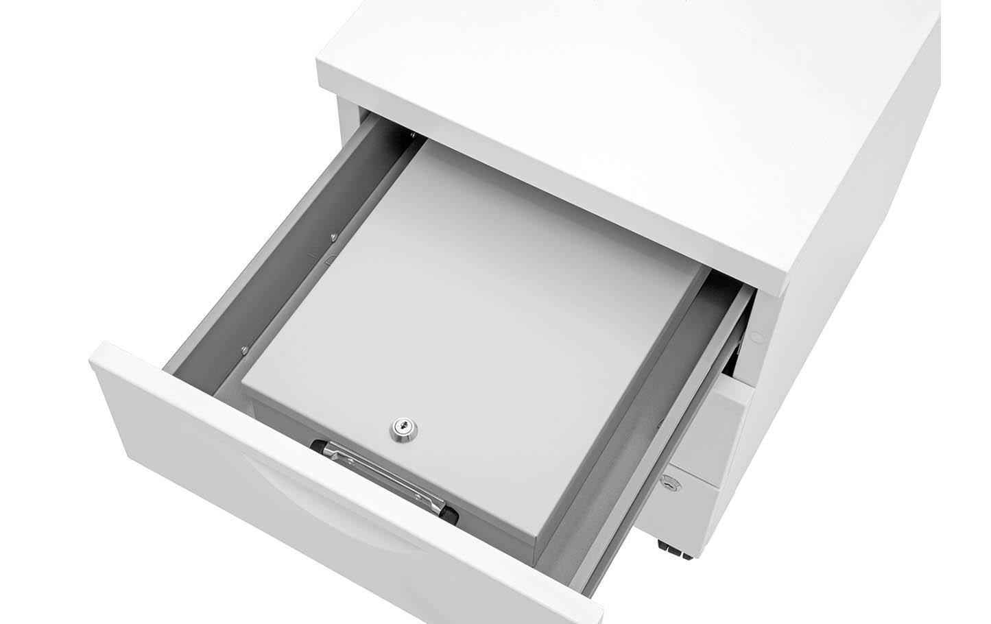 Wedo Dokumentenkassette – mit Schlüssel – 35,5 × 26 × 6,7 cm – Weiss – Stahl