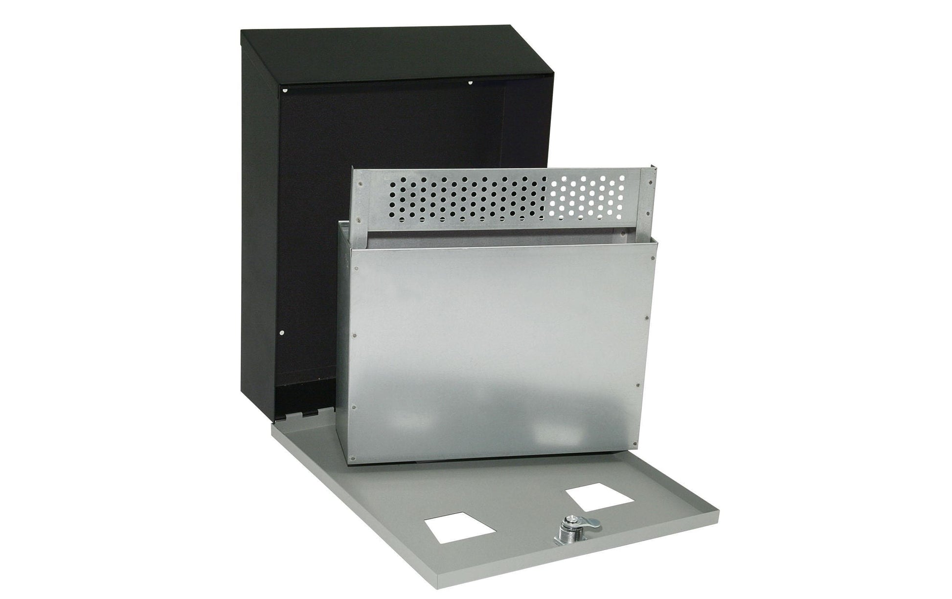 Wedo Wandaschenbecher Compact – 3,1 l – Stahl, rechteckig – schwarz/grau