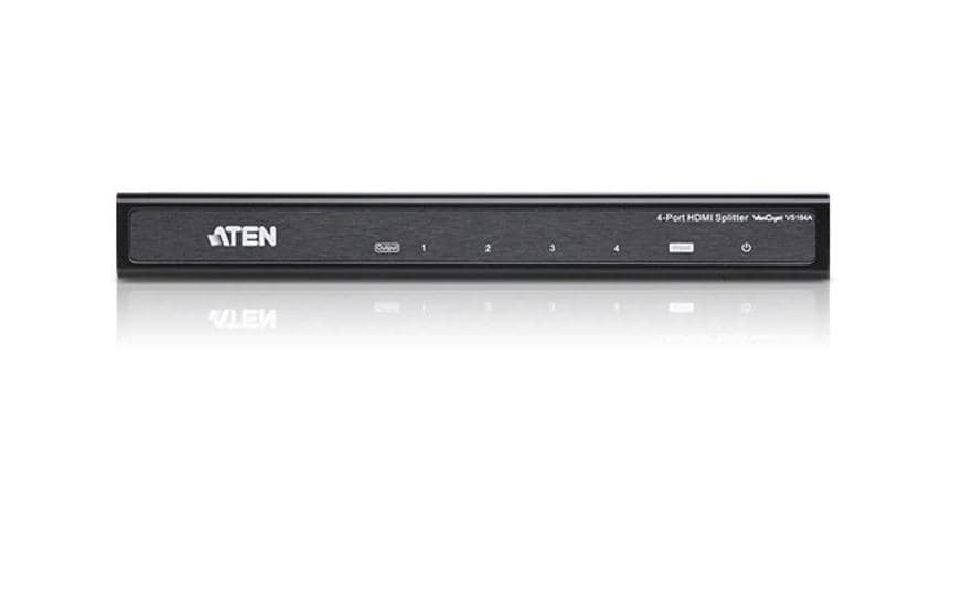 ATEN VS184A – HDMI-Splitter – 4x HDMI, 4096×2160, aktiv, externes Netzteil – Schwarz