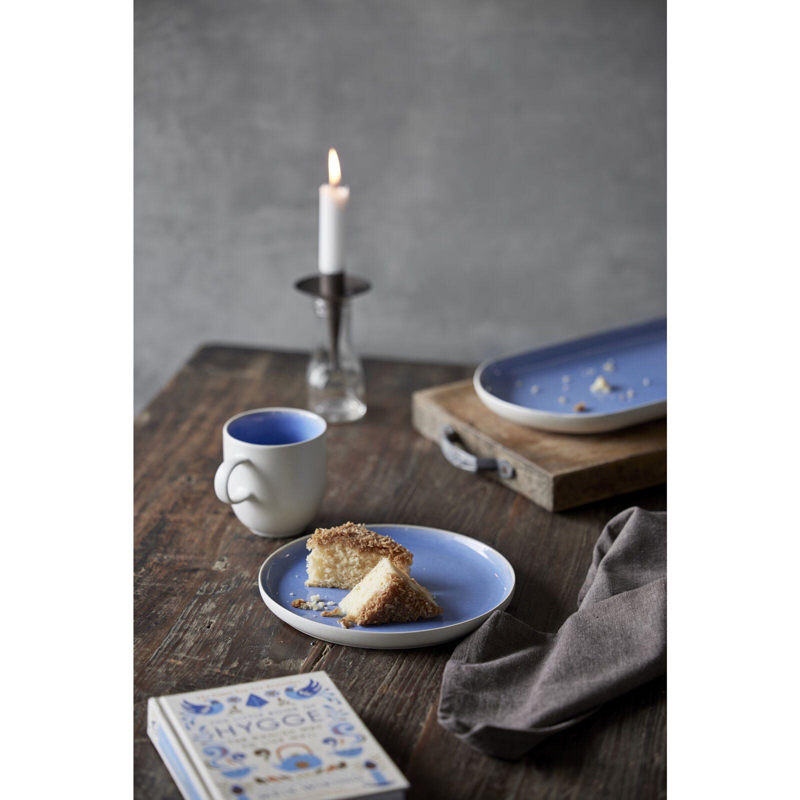 Studio Round Frühstücks- & Dessertteller North – Ø 21 cm, Steinzeug, Eisblau/Weiss, spülmaschinenfest