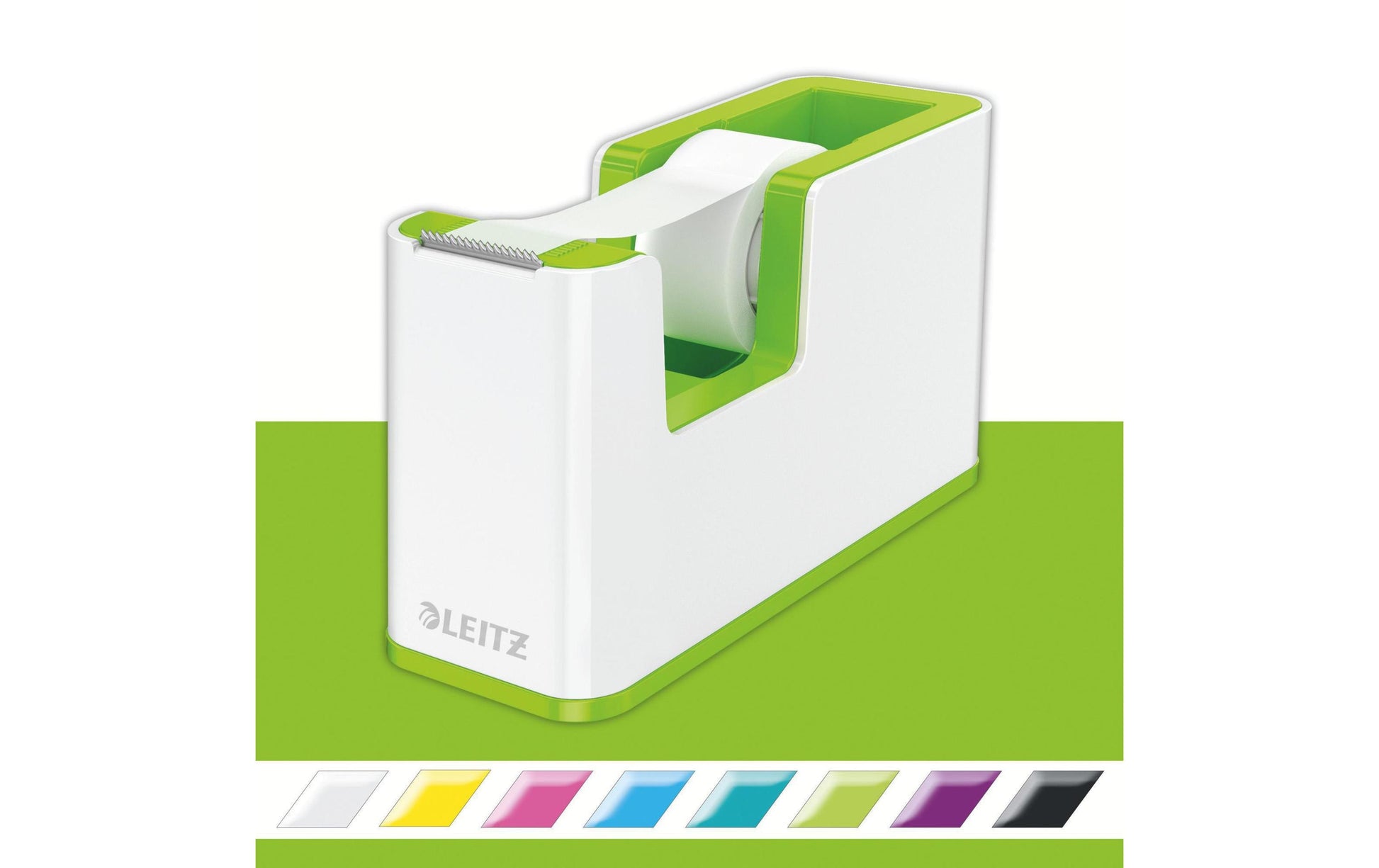 Leitz Tischabroller WOW Duo Colour – für Klebeband bis 19 mm × 33 m, Kern 1", inkl. Rolle