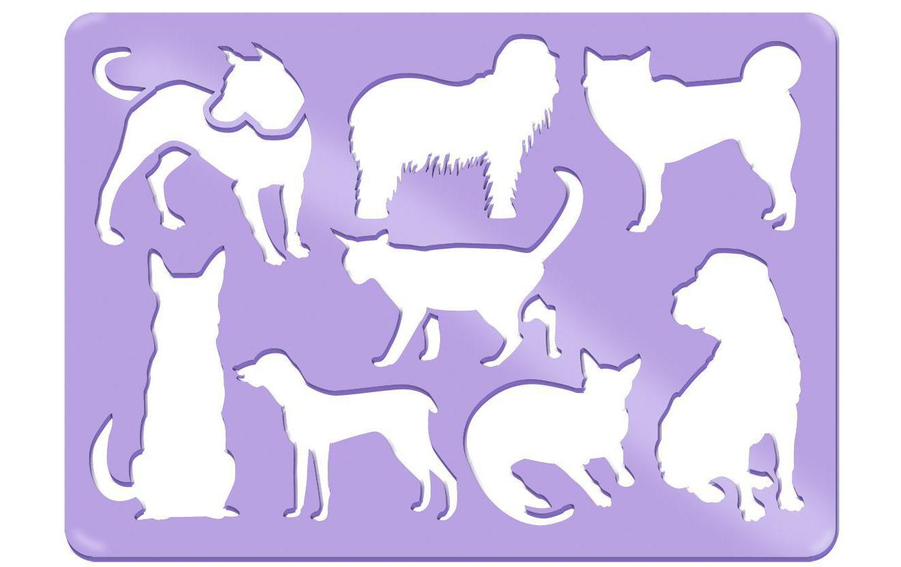 URSUS Malschablonen-Set, Tiere, 18,9 × 26,8 cm, Mehrfarbig