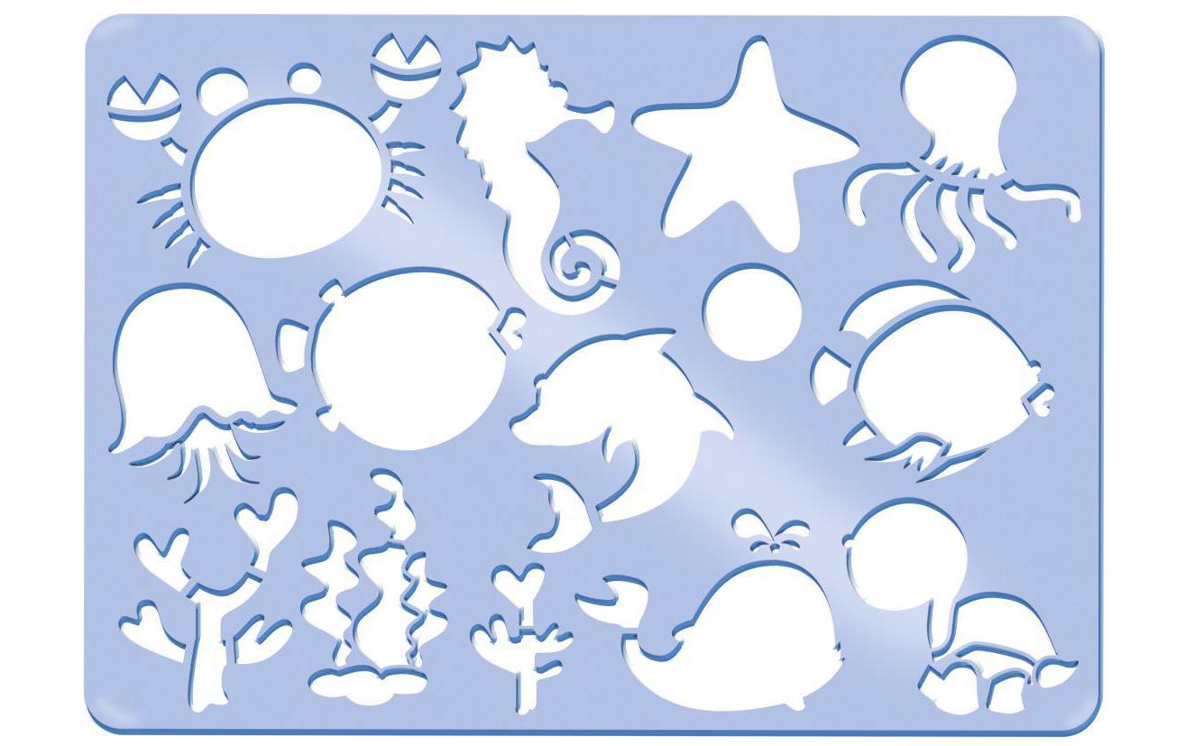 URSUS Malschablonen-Set, Tiere, 18,9 × 26,8 cm, Mehrfarbig