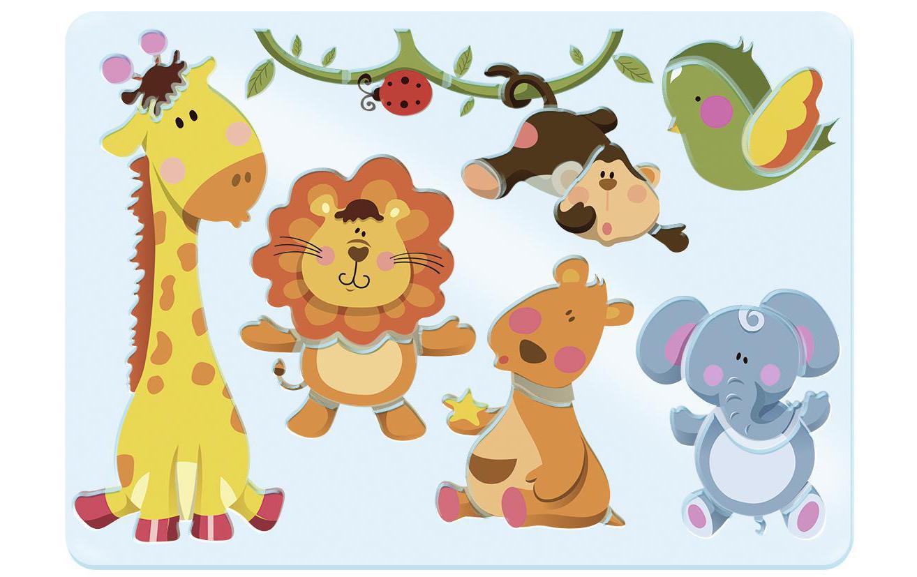 URSUS Malschablonen-Set, Tiere, 18,9 × 26,8 cm, Mehrfarbig