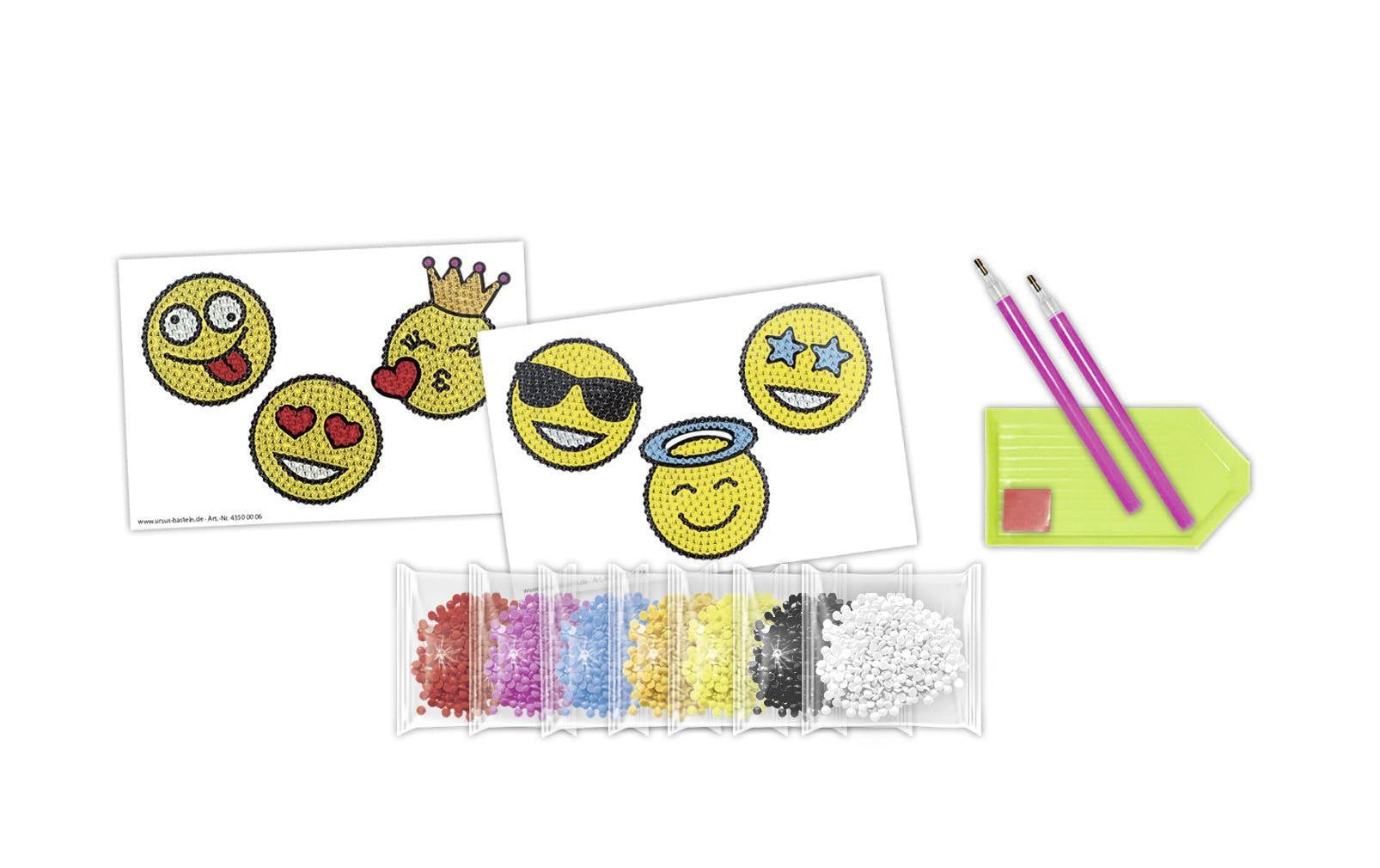 URSUS Sticker, Smileys, gelb, 6 Stk