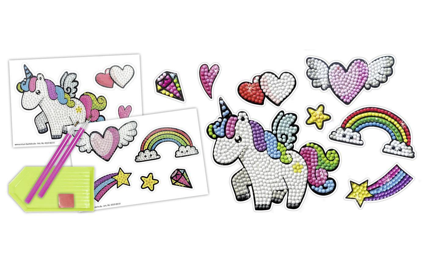 URSUS Sticker/Etiketten, Einhorn, mehrfarbig, 8 Stk