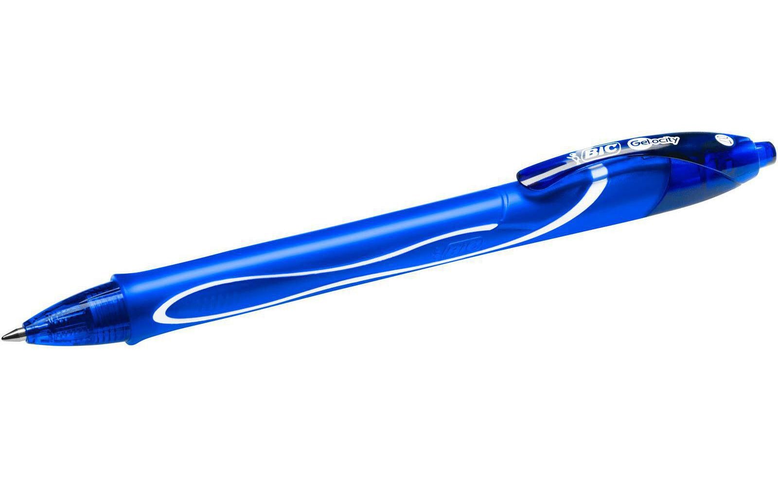 BIC Gel-ocity Quick Dry Gelschreiber, Druckmechanik – Blau, Spitze 0,7 mm, schnelltrocknend, nachfüllbar