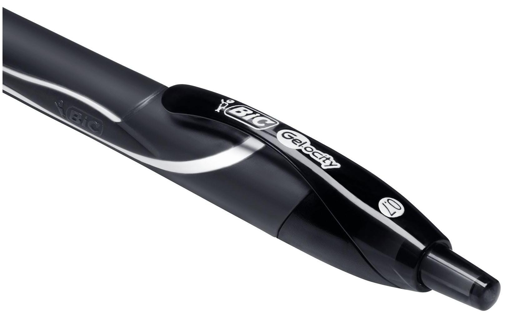 BIC Gelschreiber, Druckmechanik – Schwarz, Spitze 0,7 mm, nachfüllbar, 12er-Set