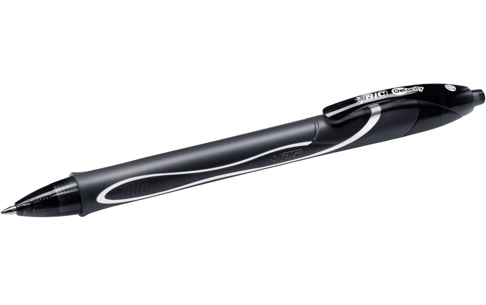 BIC Gelschreiber, Druckmechanik – Schwarz, Spitze 0,7 mm, nachfüllbar, 12er-Set