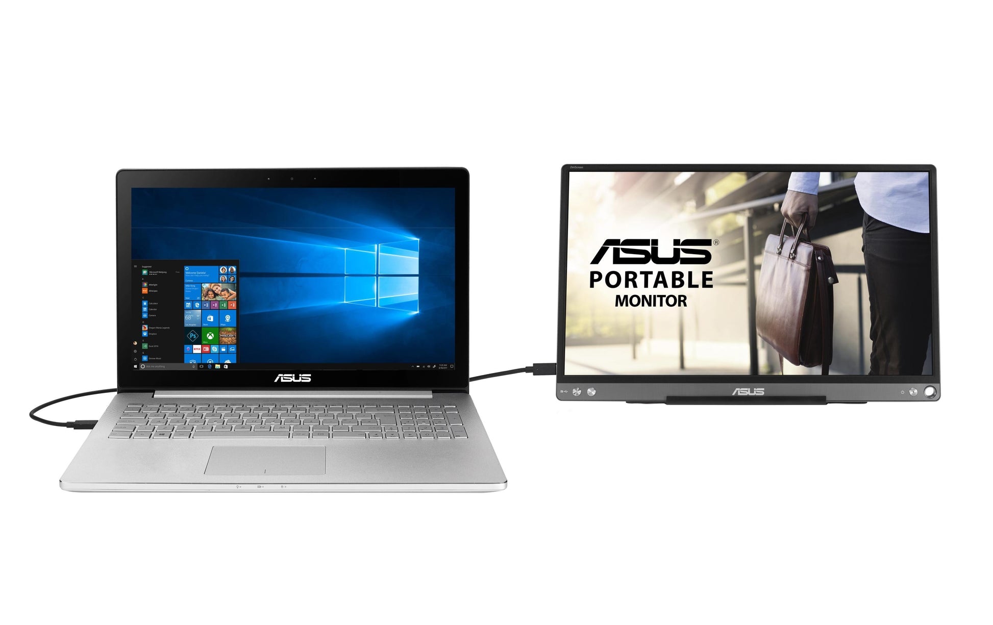 ASUS ZenScreen MB16ACE – Portabler Monitor, 15,6", 1920 × 1080 (Full HD), LED, USB-C, Grau