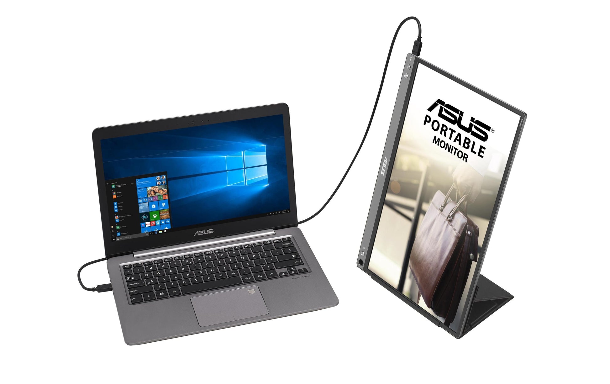 ASUS ZenScreen MB16ACE – Portabler Monitor, 15,6", 1920 × 1080 (Full HD), LED, USB-C, Grau