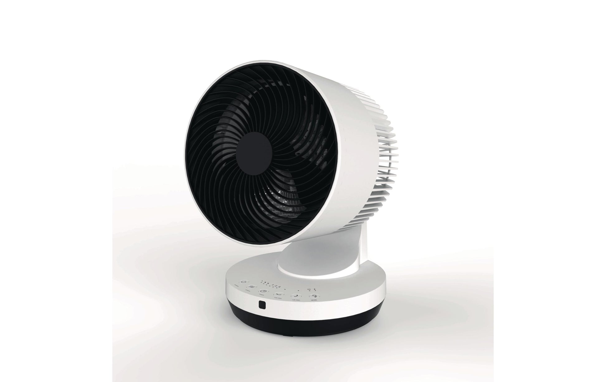 Stylies Tischventilator Gemma – 5 Stufen, oszillierend, Timer, Fernbedienung, 2000 W, 61 dB(A), Weiss