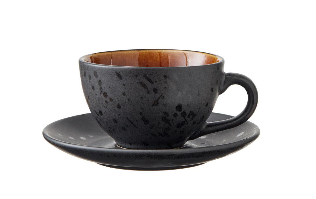 BITZ Kaffeetasse – 4er Set, 240 ml, Ø 10 cm, Steinzeug, Schwarz, spülmaschinenfest, mikrowellengeeignet