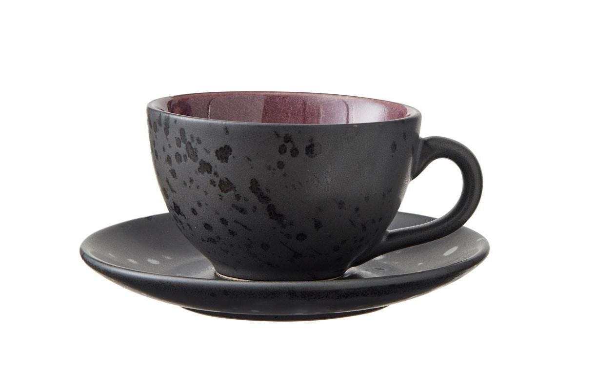 BITZ Kaffeetasse – 4er Set, 240 ml, Ø 10 cm, Steinzeug, Schwarz, spülmaschinenfest, mikrowellengeeignet